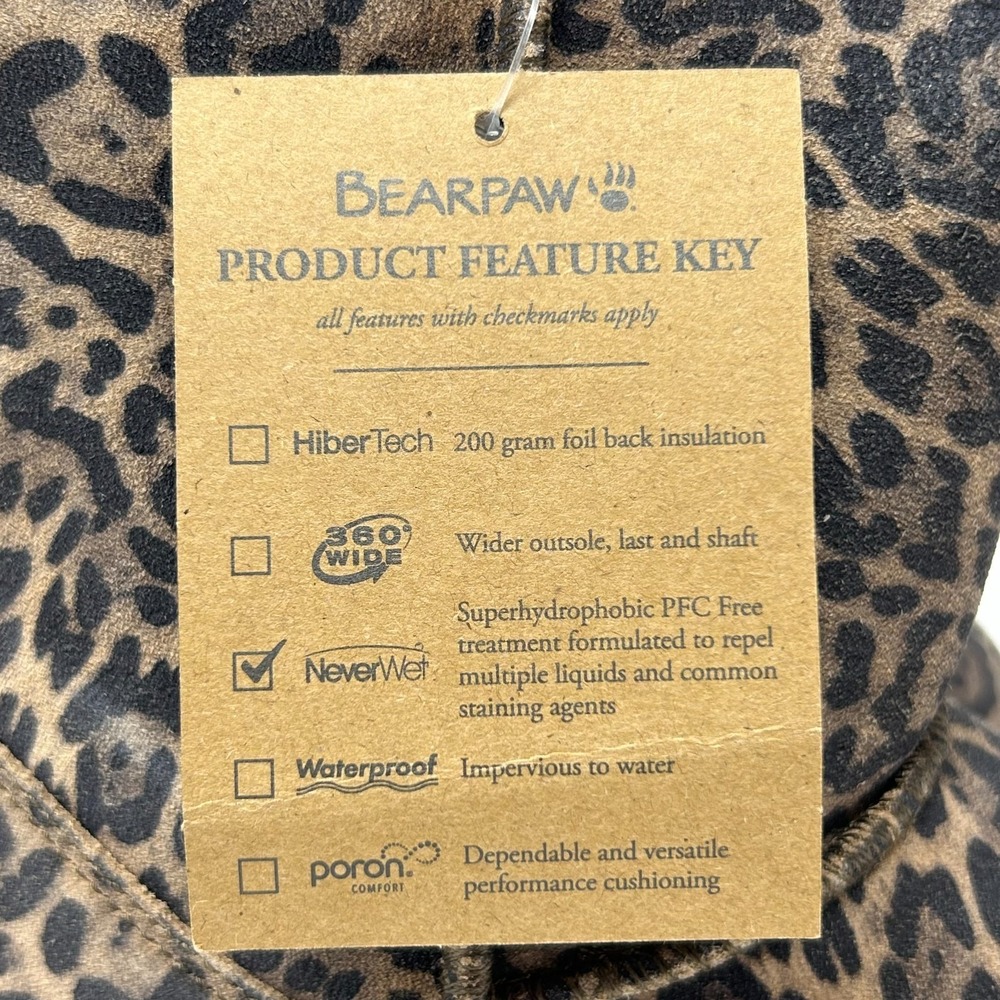 Bearpaw Elle Exotic 2776Y Girls 4 M Boots Brown Black Leopard Wool Lined Winter - Picture 6 of 11